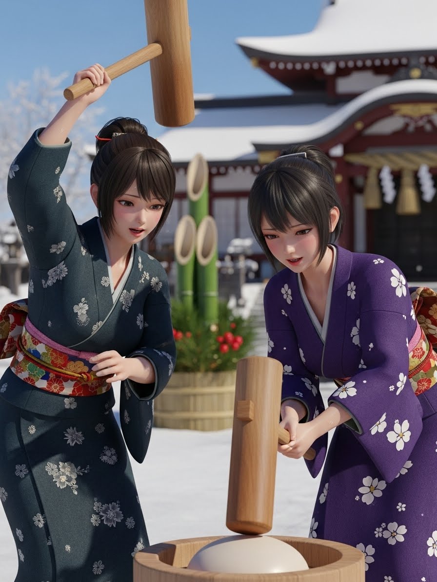 餅つき | の人気AIイラスト・グラビア