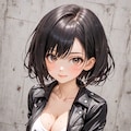 黒髪ショートジャケットデニム 3枚目