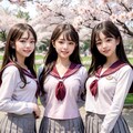 セーラー服で花見03 4枚目