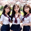 セーラー服で花見03 5枚目