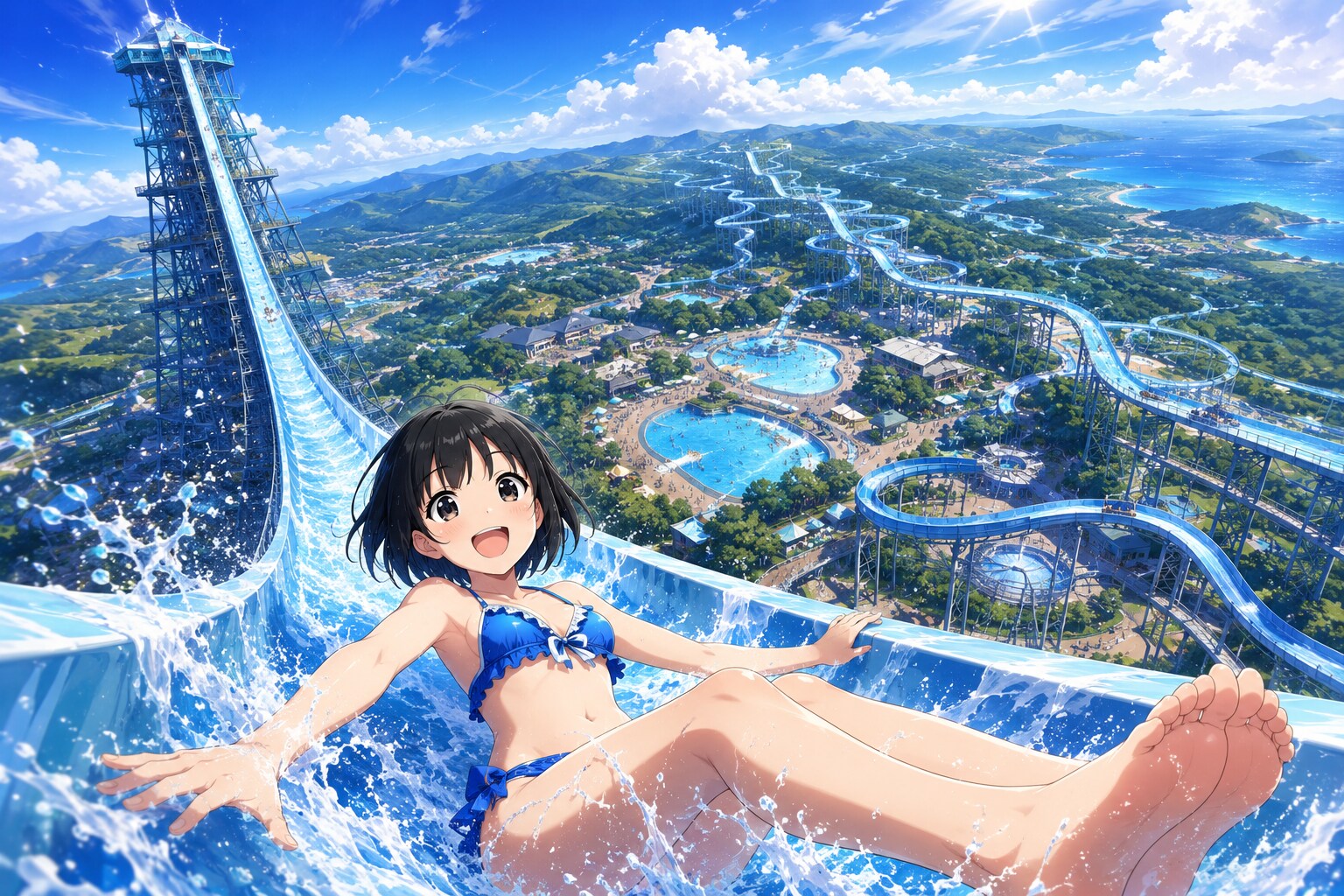 ぬわイダーを楽しんでいる女の子