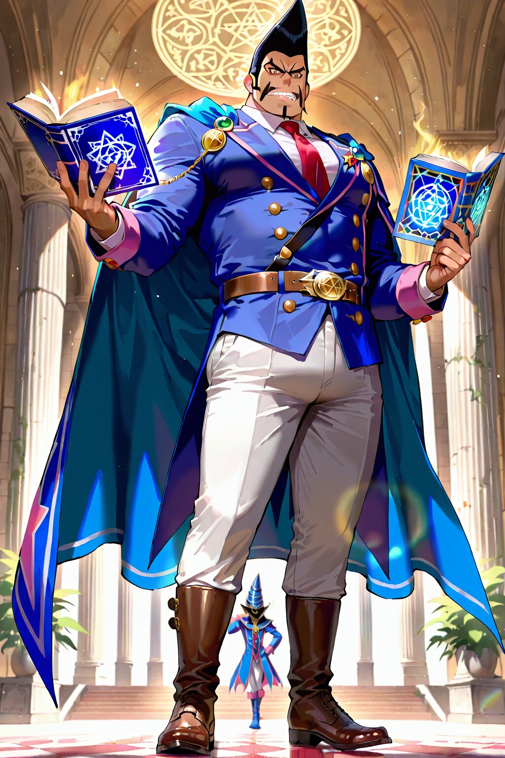 幻想的な古代遺跡地下、大柄な男性魔術師1-1-1-1-1-1-2-2