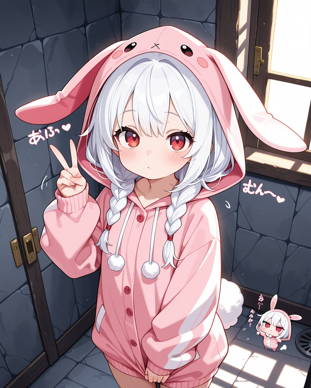 マルチビタミンさまの「きぐるみマガジン」を見て、みみちゃんの真似がしたくなったうさぎちゃん！！