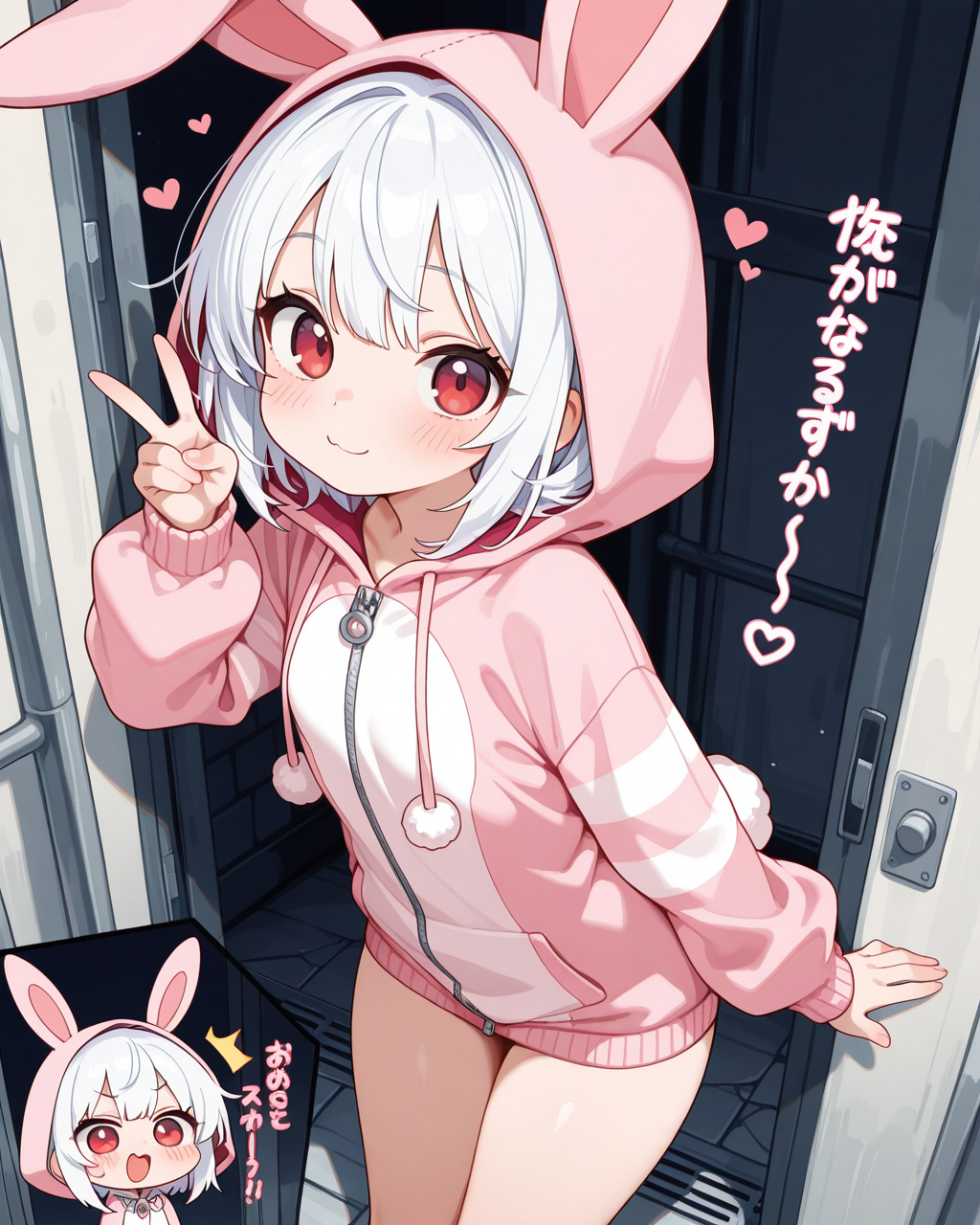 マルチビタミンさまの「きぐるみマガジン」を見て、みみちゃんの真似がしたくなったうさぎちゃん！！