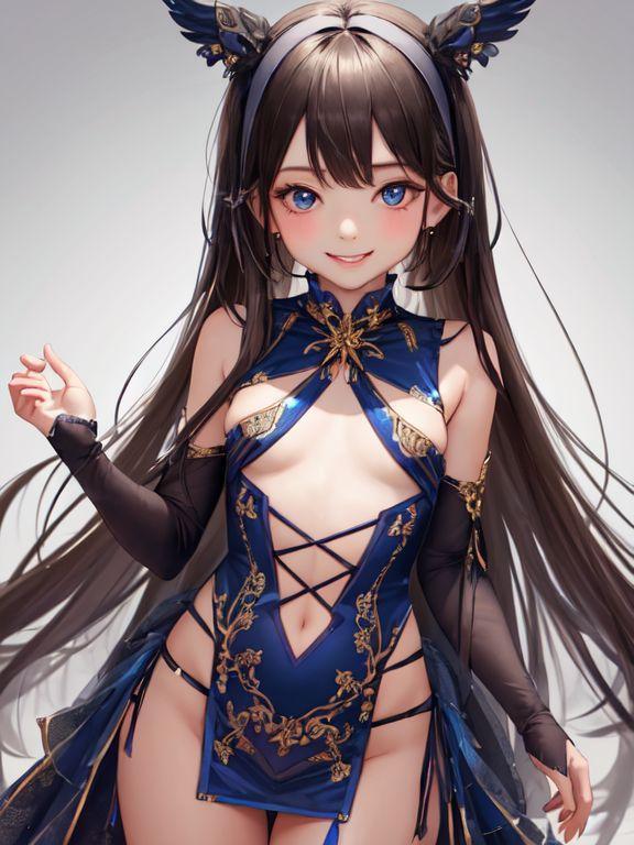 青チャイナ服