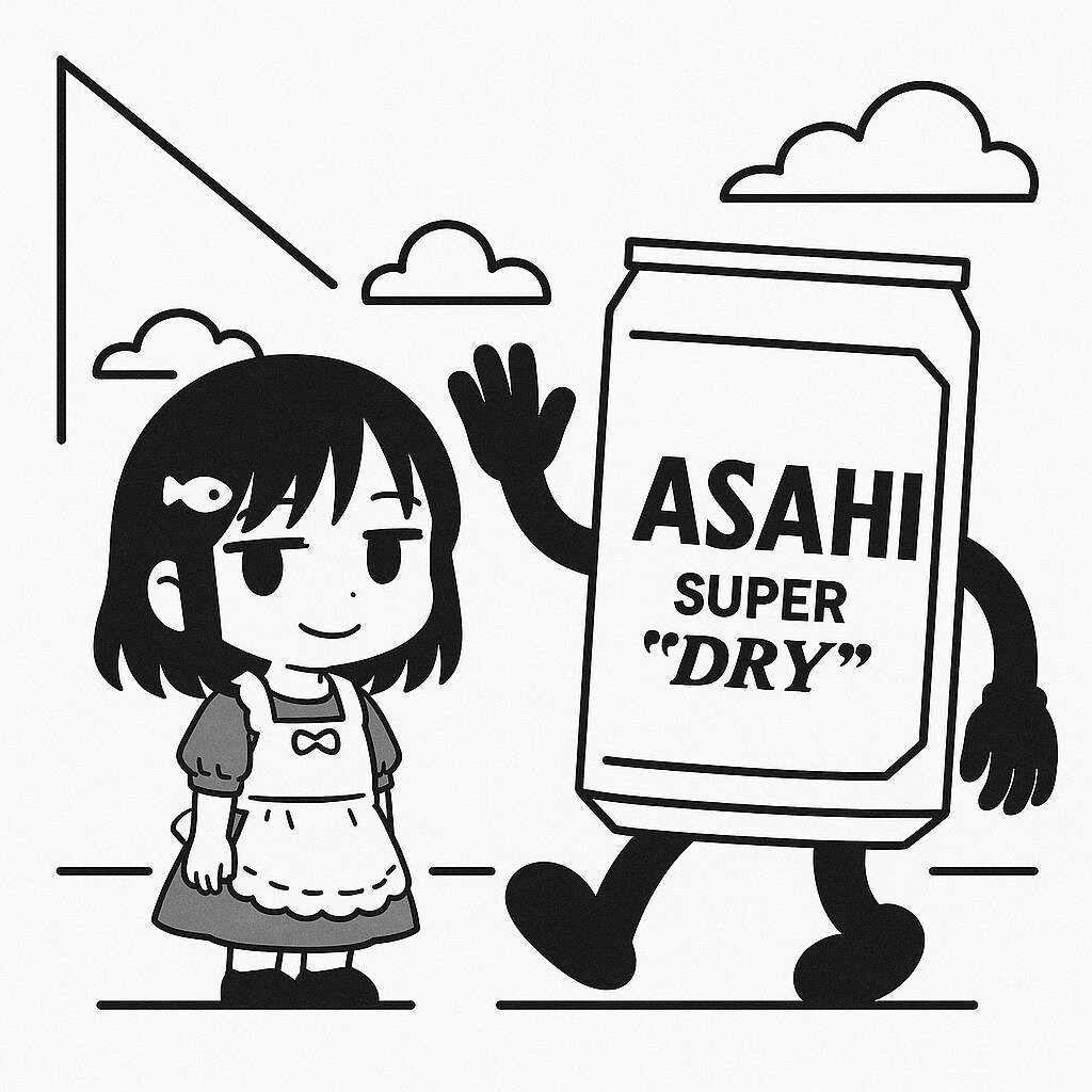 シンプルなビール缶と小さな女の子