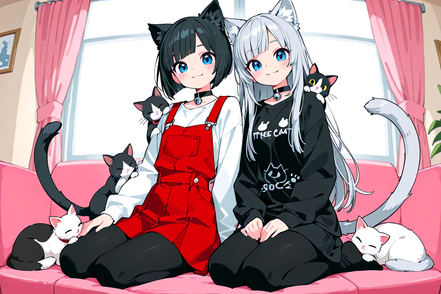 うちの子とにゃんこ | の人気AIイラスト・グラビア