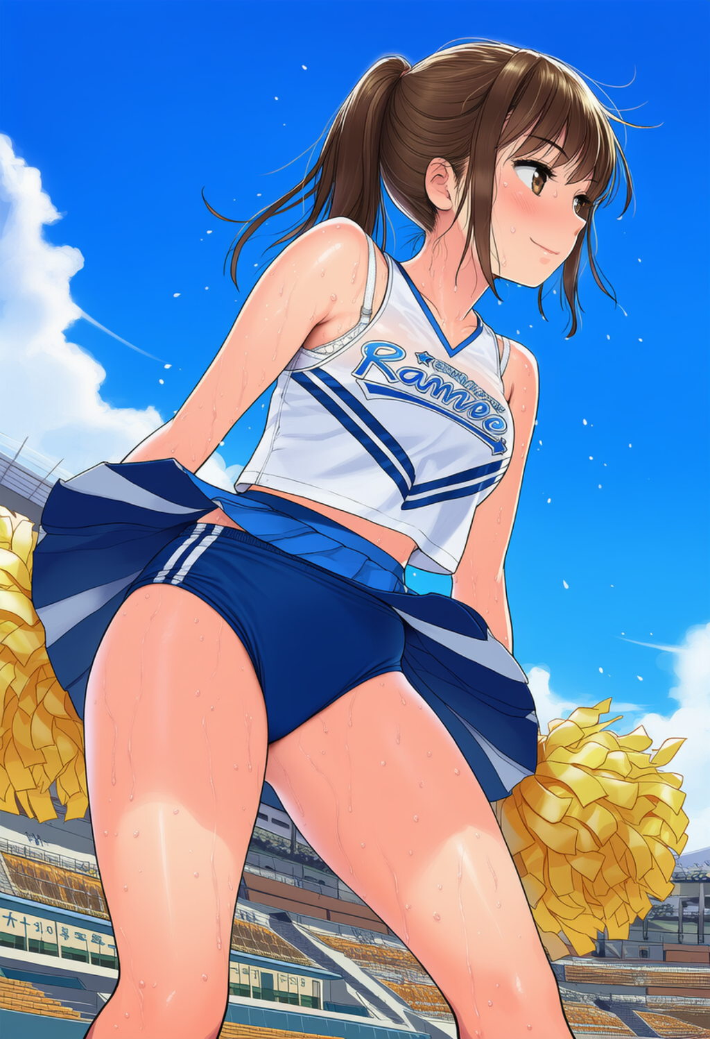 汗だくのチア