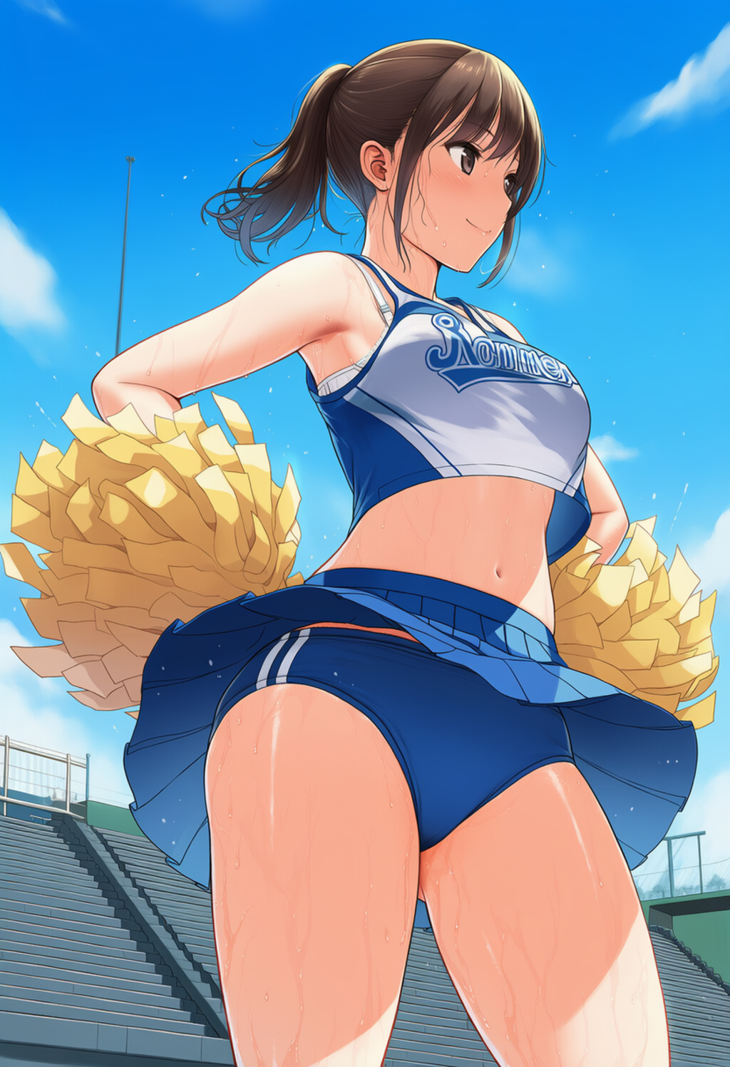 汗だくのチア