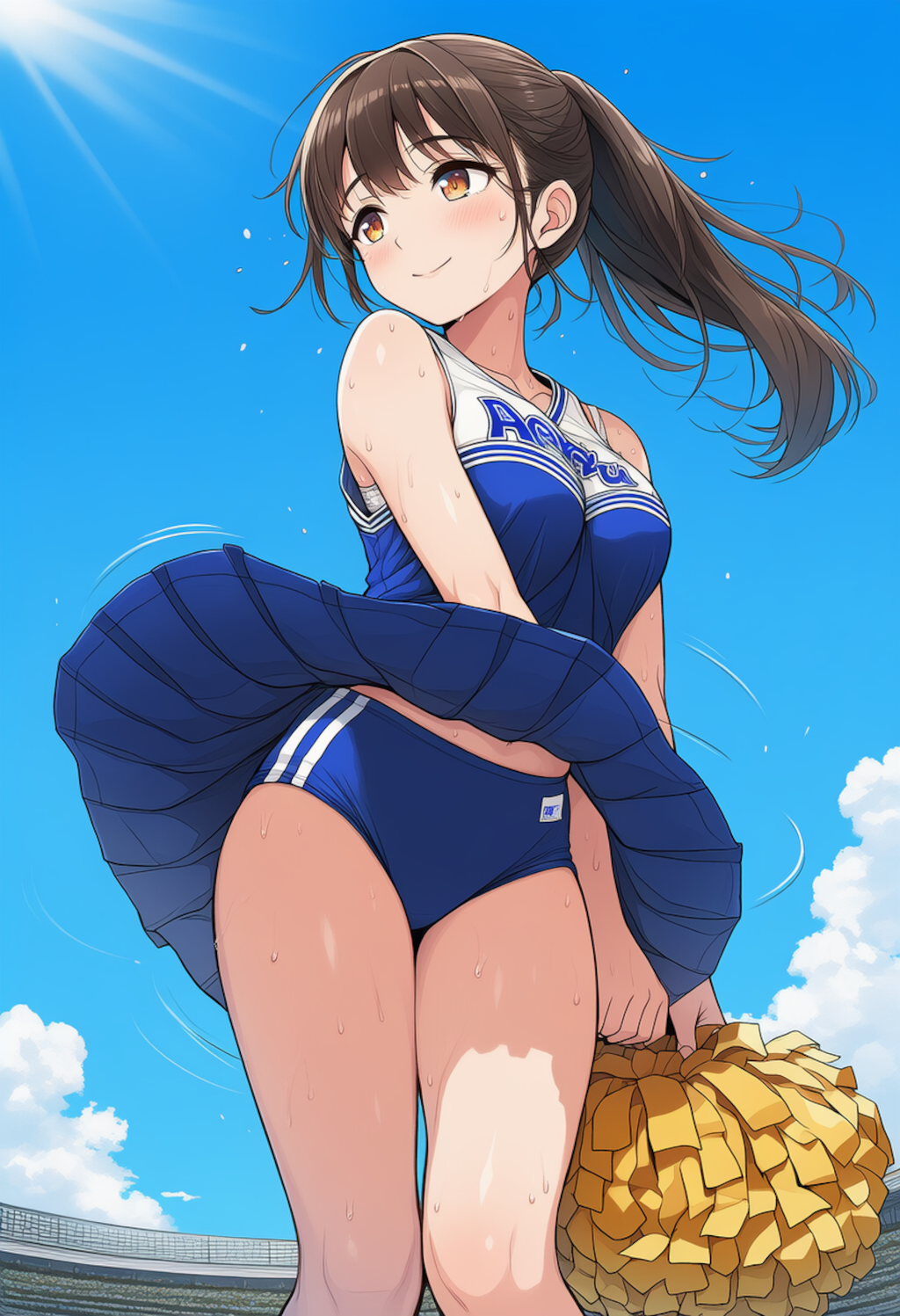 汗だくのチア