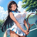テニスユニフォームお姉ちゃん_ちちぷい女子オープンに参戦 10枚目