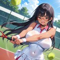 テニスユニフォームお姉ちゃん_ちちぷい女子オープンに参戦 11枚目