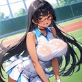 テニスユニフォームお姉ちゃん_ちちぷい女子オープンに参戦 9枚目