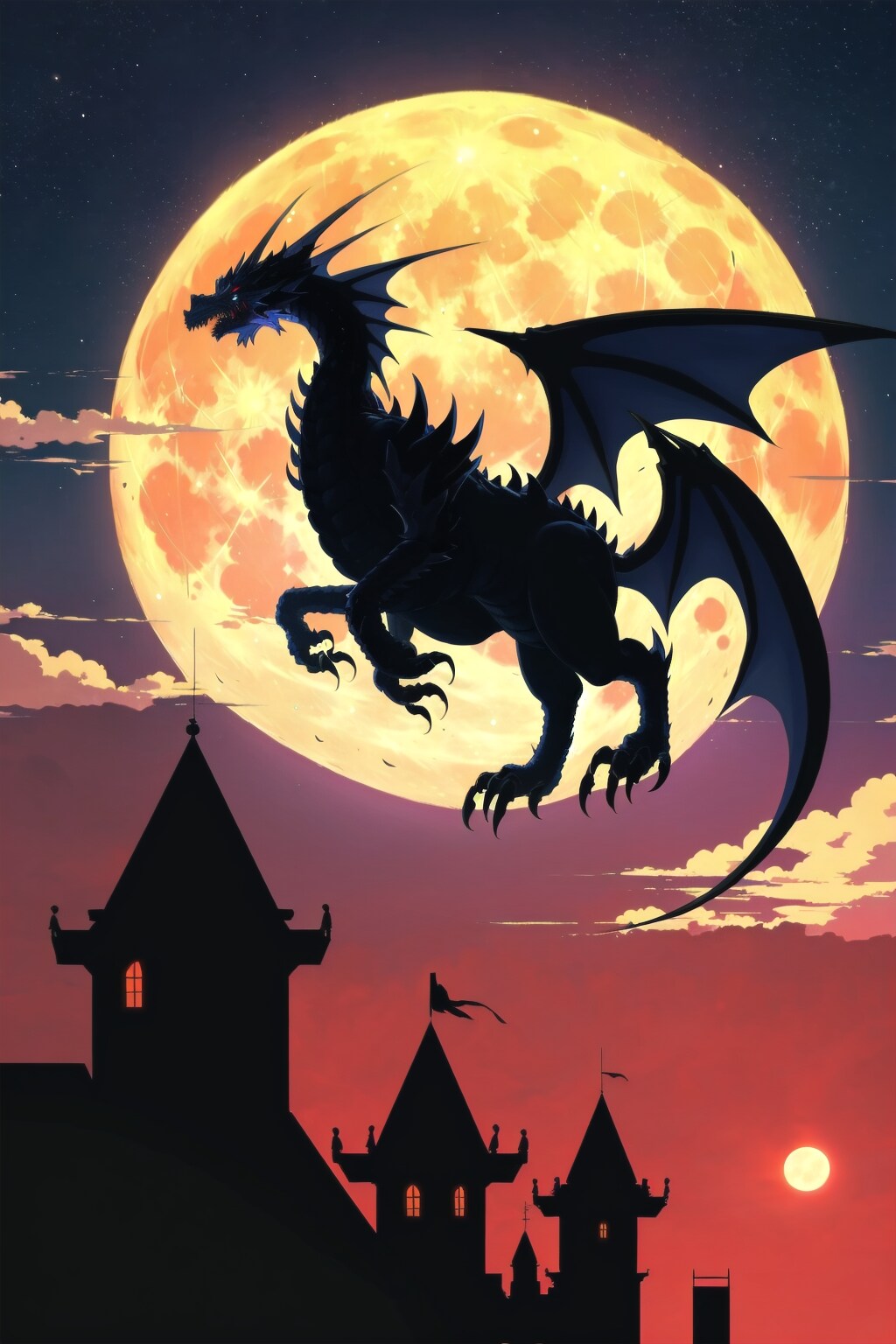 月とドラゴン