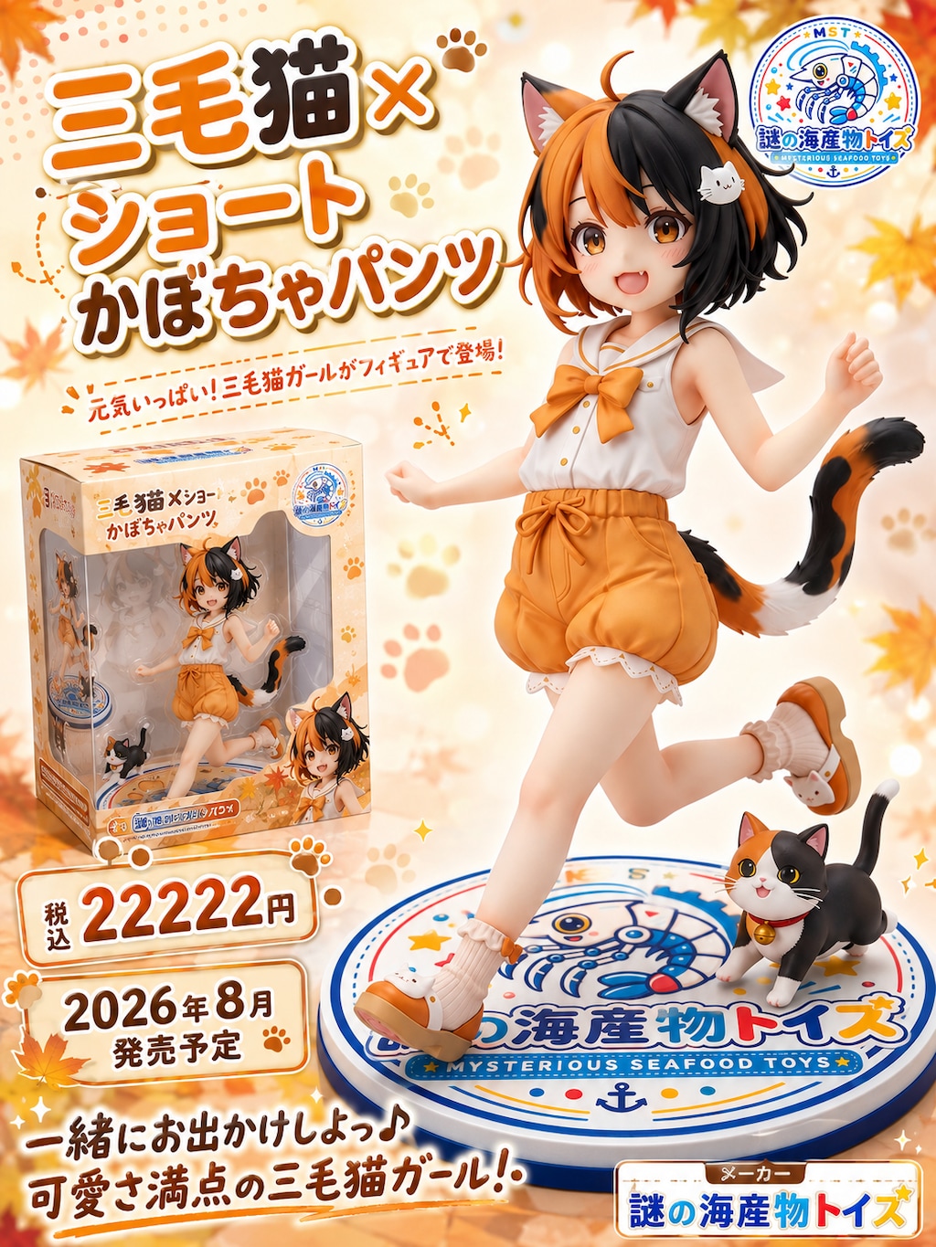三毛猫×ショートかぼちゃパンツ
