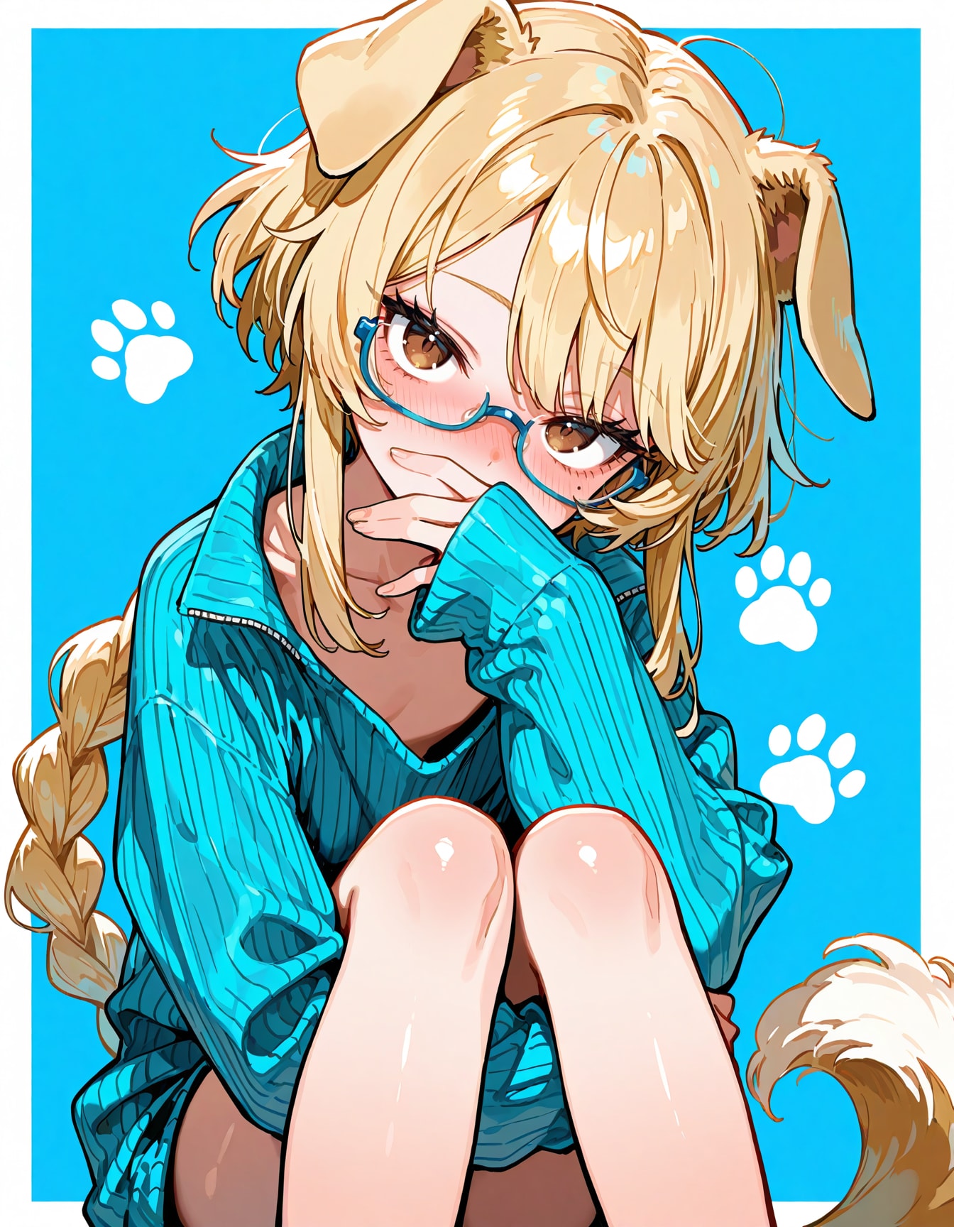 リブニットセーター眼鏡 | の人気AIイラスト・グラビア