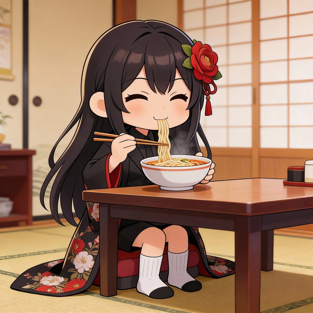 ラーメンとツバキ
