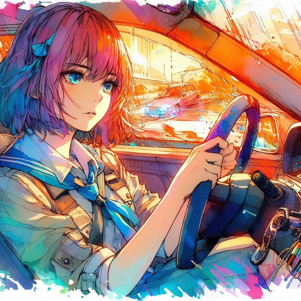 ドジな子が乗り物に乗ったら | の人気AIイラスト・グラビア