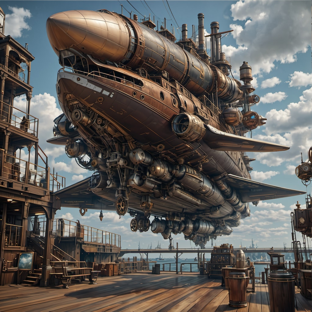 蒸気飛行船と造船所