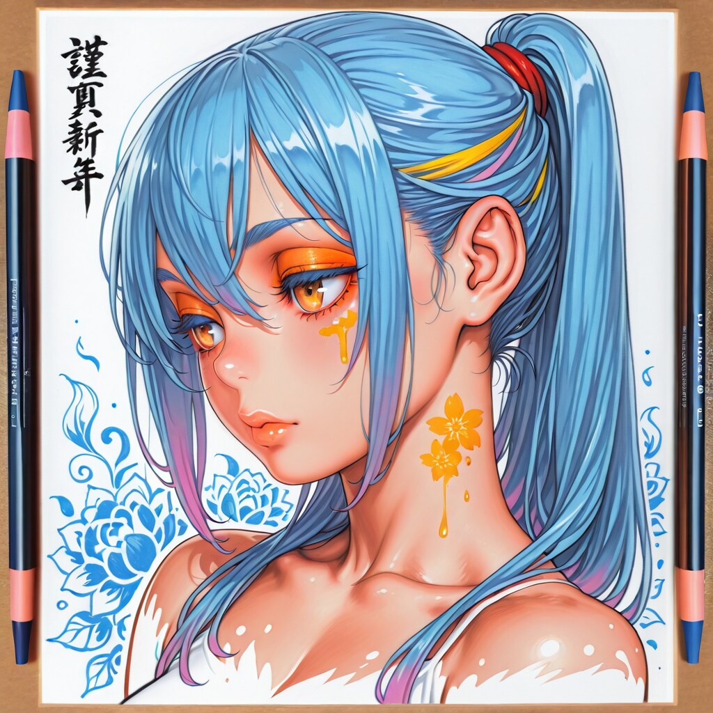 線画風　鉛筆画