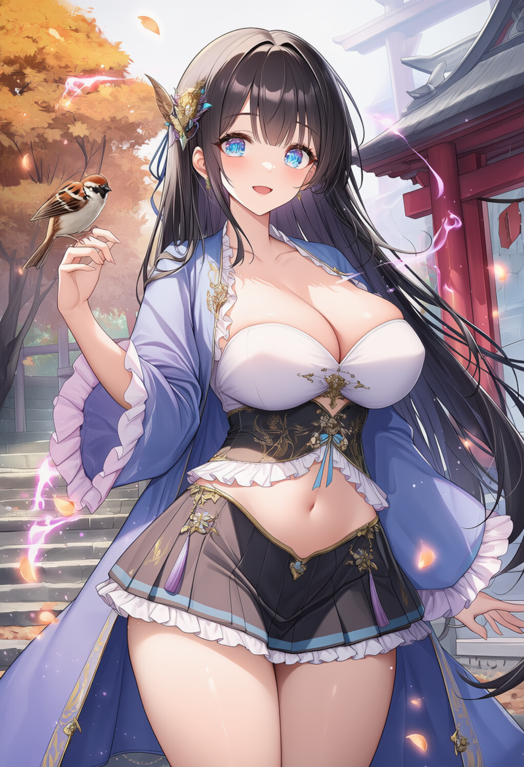 漢服ドレスの美少女