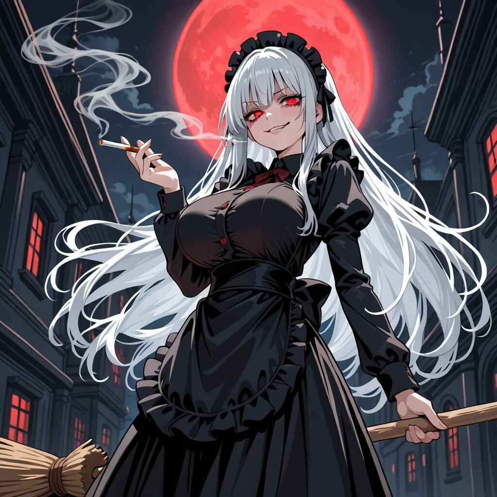 深夜の黒メイドさん | の人気AIイラスト・グラビア