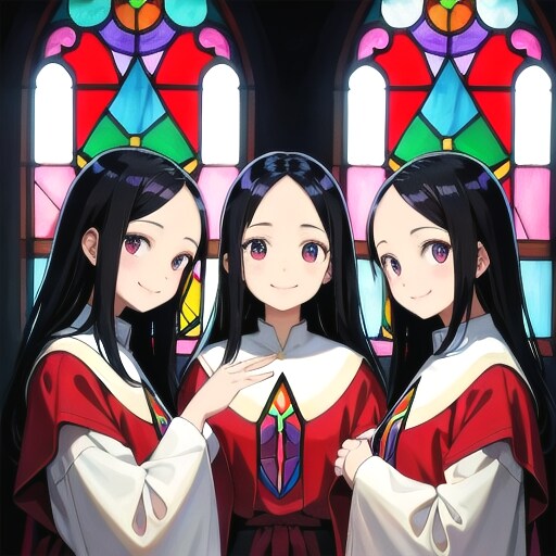 黒髪三姉妹