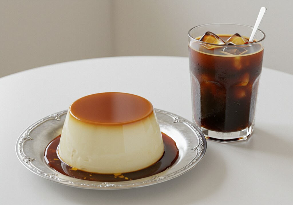 デザートの豆乳プリンと珈琲のセット