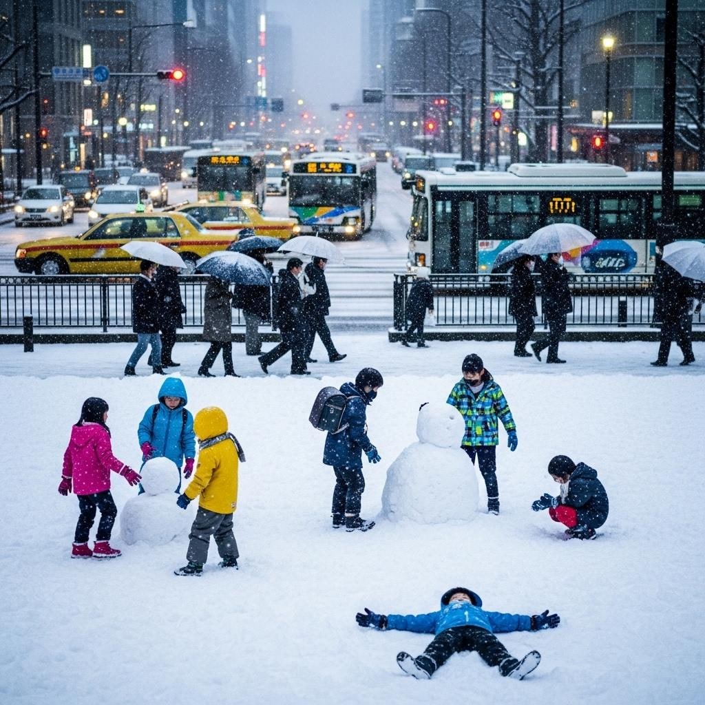 久しぶりに都会の雪景色が見れた