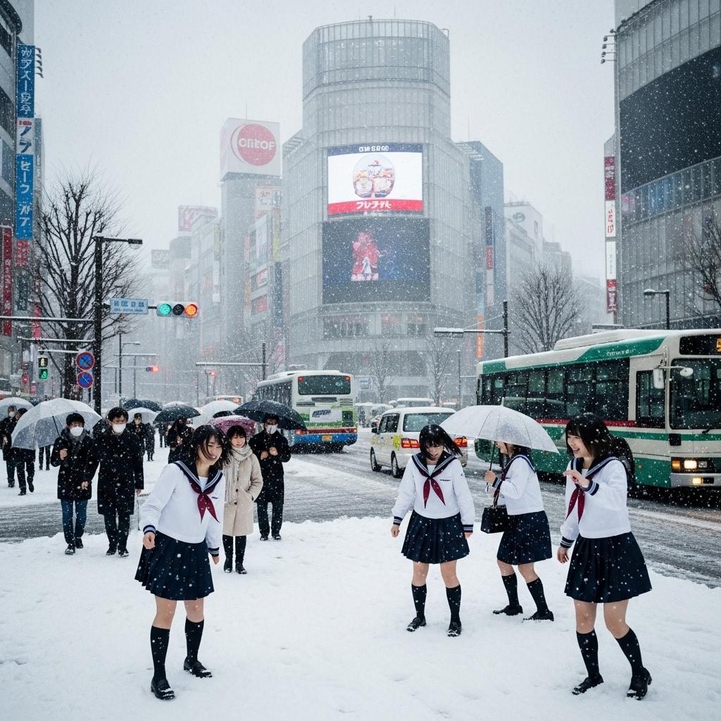 久しぶりに都会の雪景色が見れた