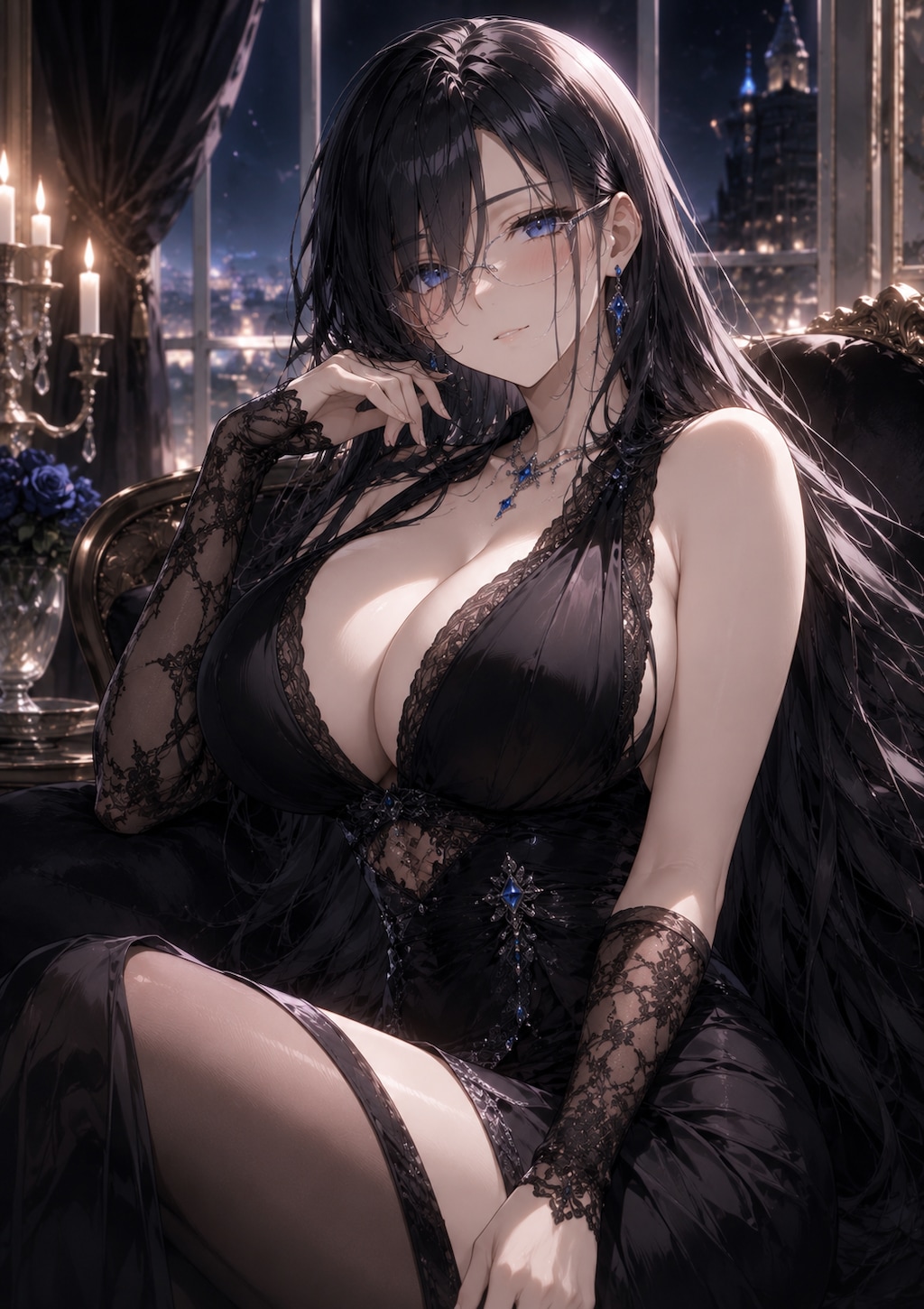 黒ドレスお姉さん
