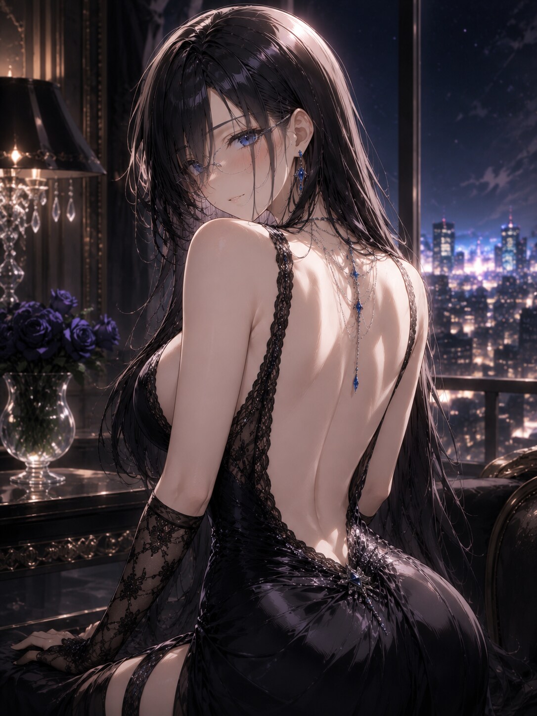 黒ドレスお姉さん