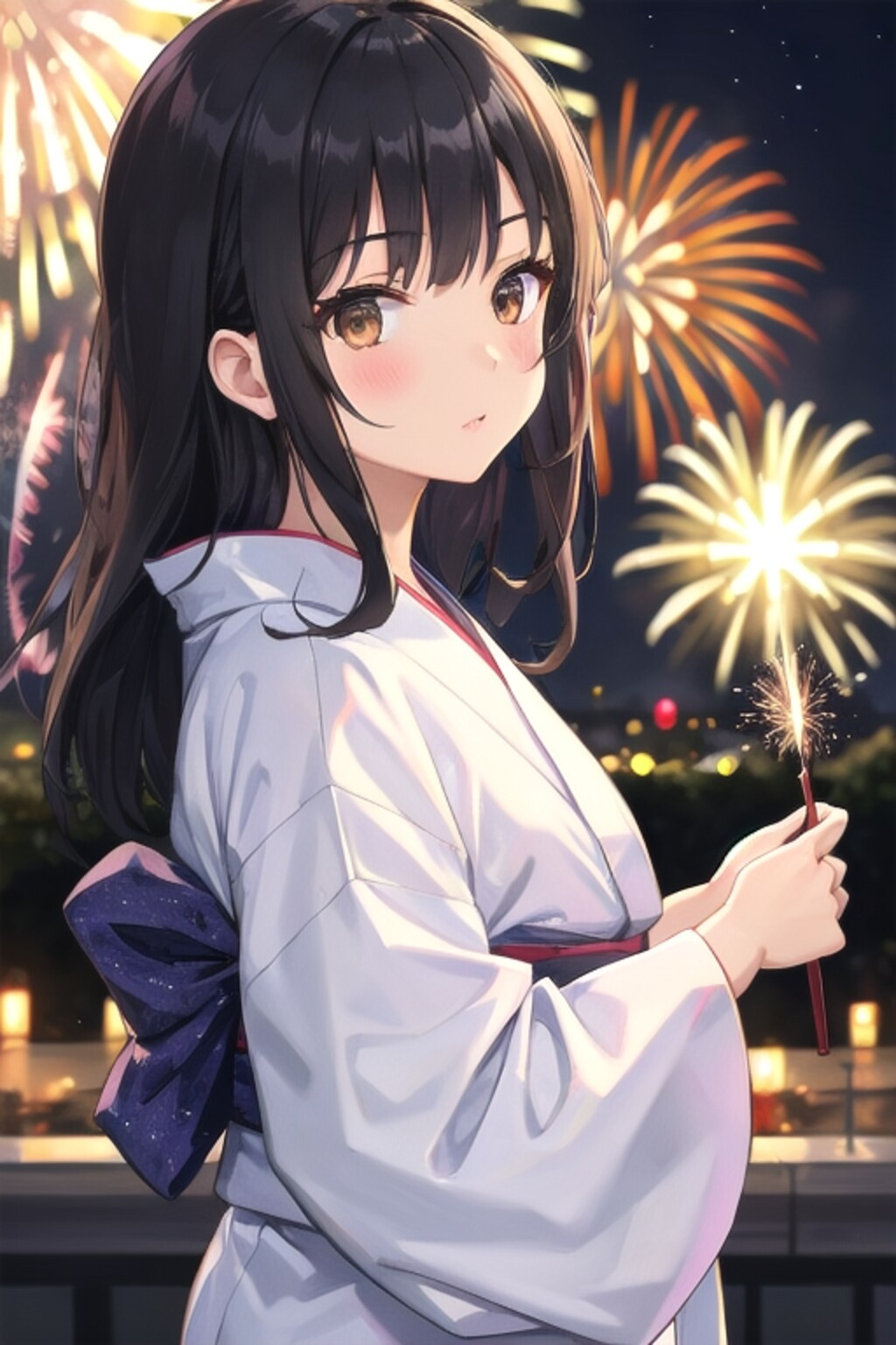 さくらちゃんと花火