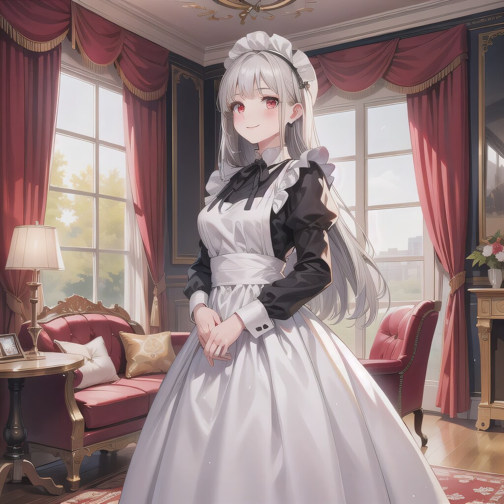 銀髪ロングでメイド服の少女２２