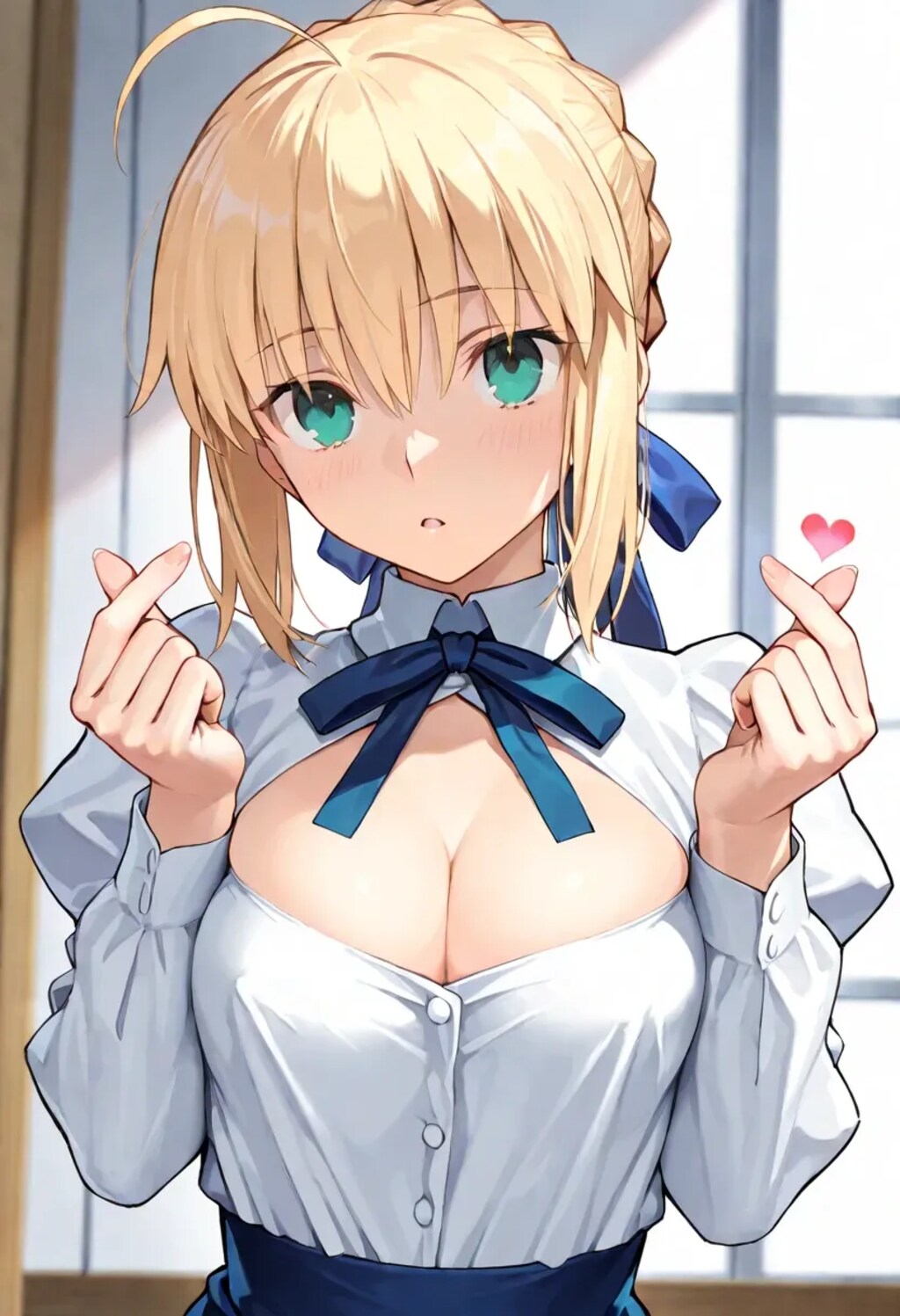 Fateセイバーでフィンガーハート💓