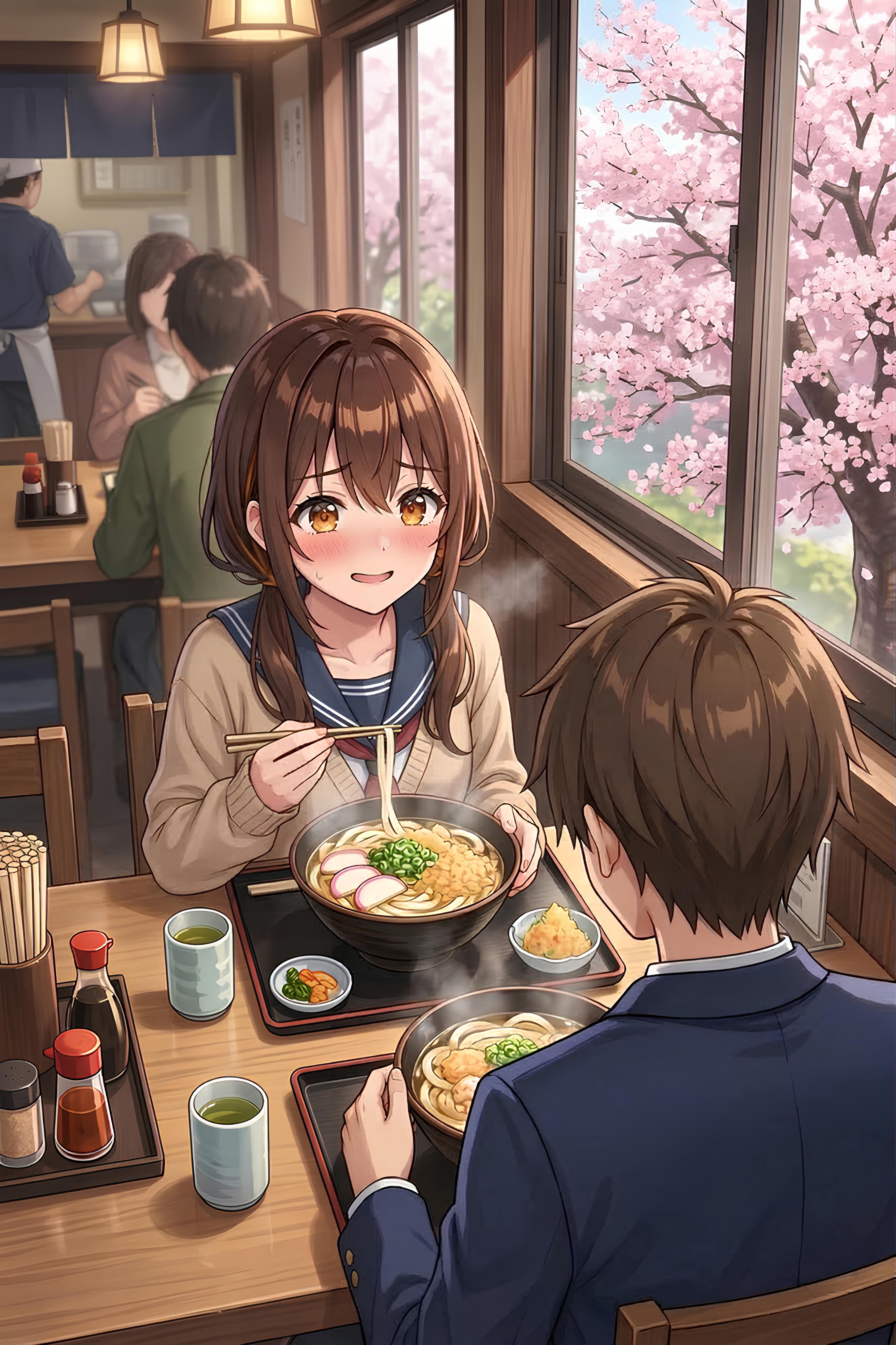 うどんデート | の人気AIイラスト・グラビア