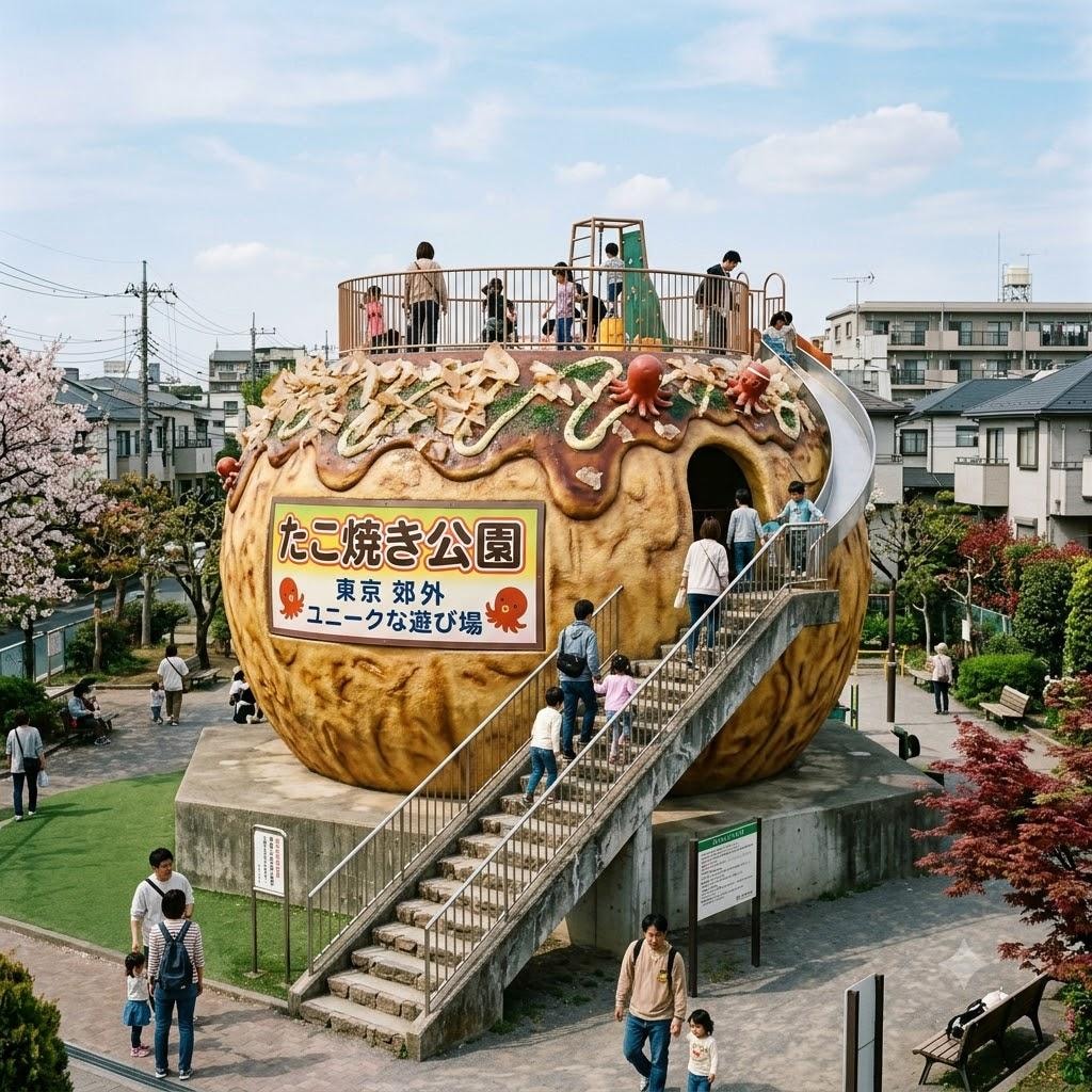 たこ焼きのアパートと公園