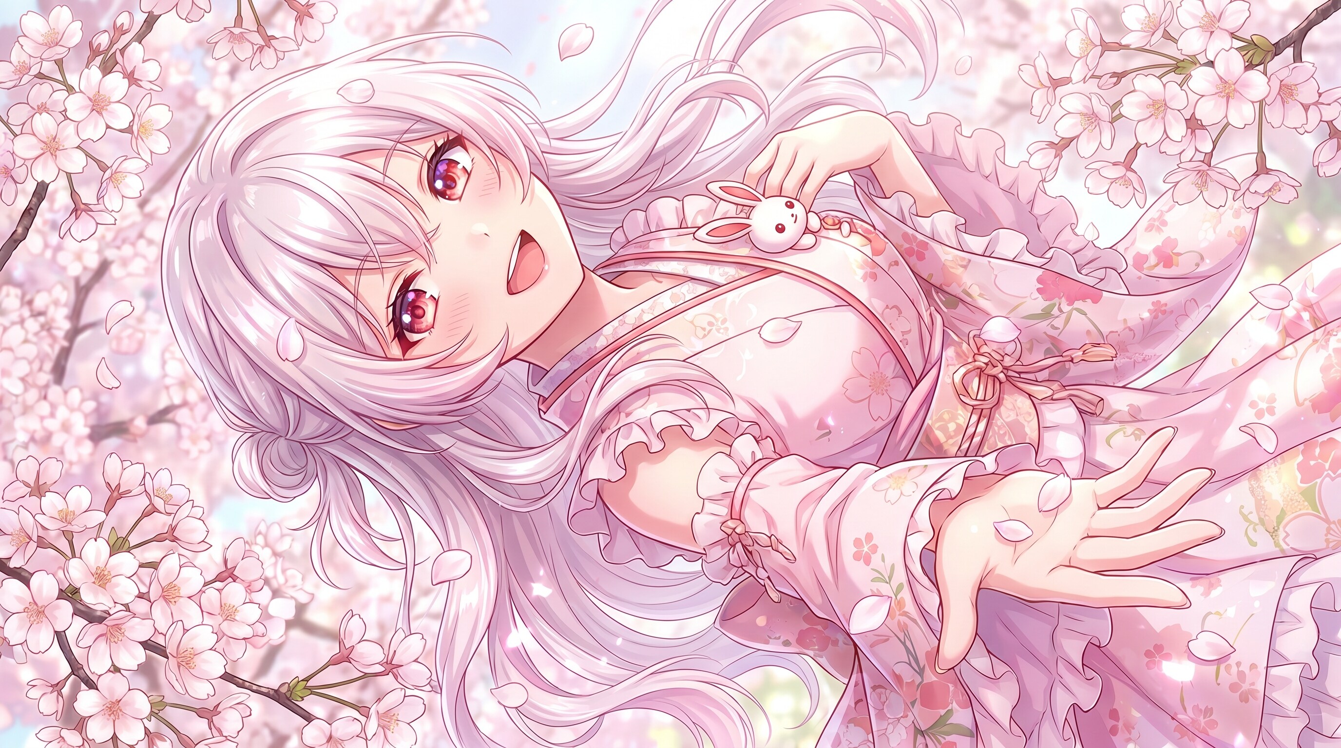 桜霞に舞う紅瞳 | の人気AIイラスト・グラビア