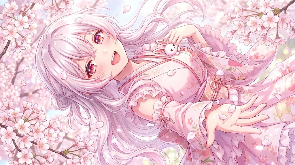 桜霞に舞う紅瞳