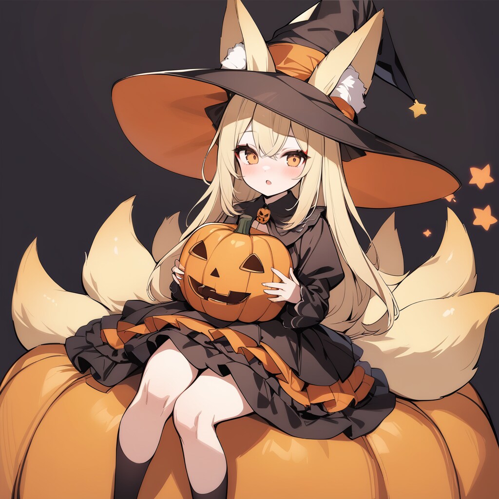 魔女コス狐っ娘 | の人気AIイラスト・グラビア
