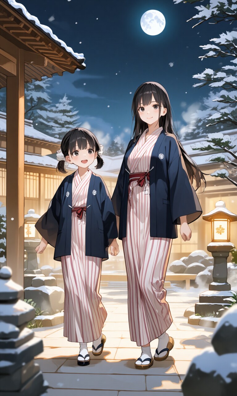 姉妹で温泉旅行 | の人気AIイラスト・グラビア