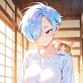 👑夏姉さんとぬこ 2枚目