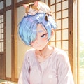 👑夏姉さんとぬこ 4枚目