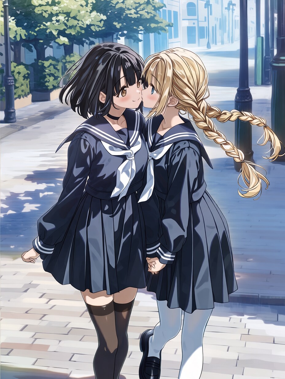 キスしたい二人のJK139 | の人気AIイラスト・グラビア