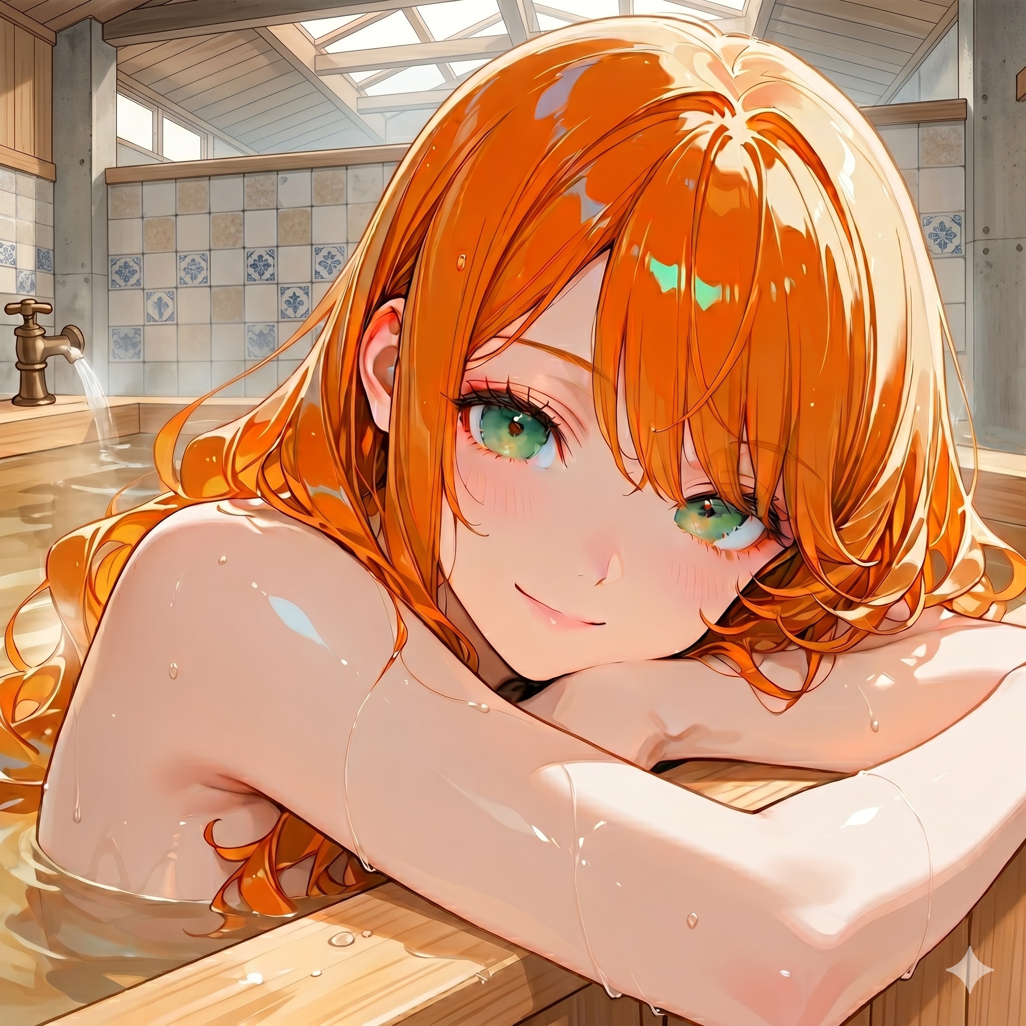 源泉かけ流し温泉の日（5/26）2 | の人気AIイラスト・グラビア