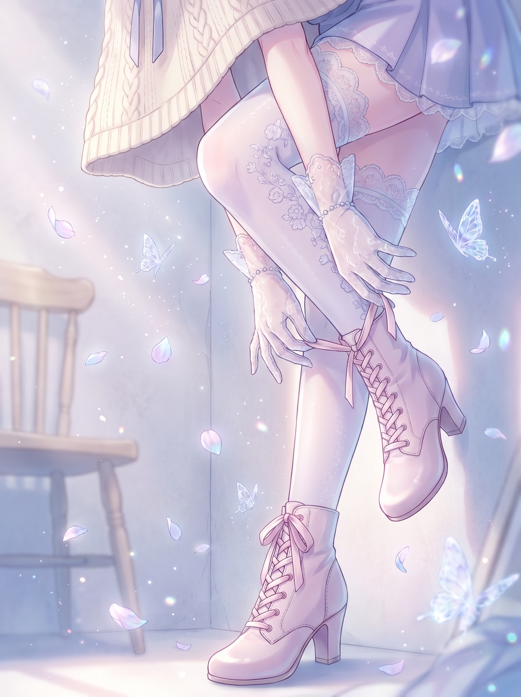 薄絹靴紐の微光