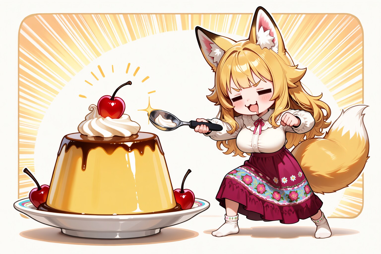 ケモミミゆるふわおねえさんvsくそでか飲食物 | の人気AIイラスト・グラビア