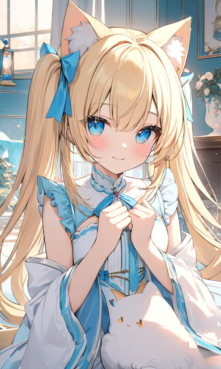 こるり「コスプレ猫耳ツインテール全盛り」まや「なにが全盛りだ、天然がほとんどだから、むかつかれるぞ」 | の人気AIイラスト・グラビア