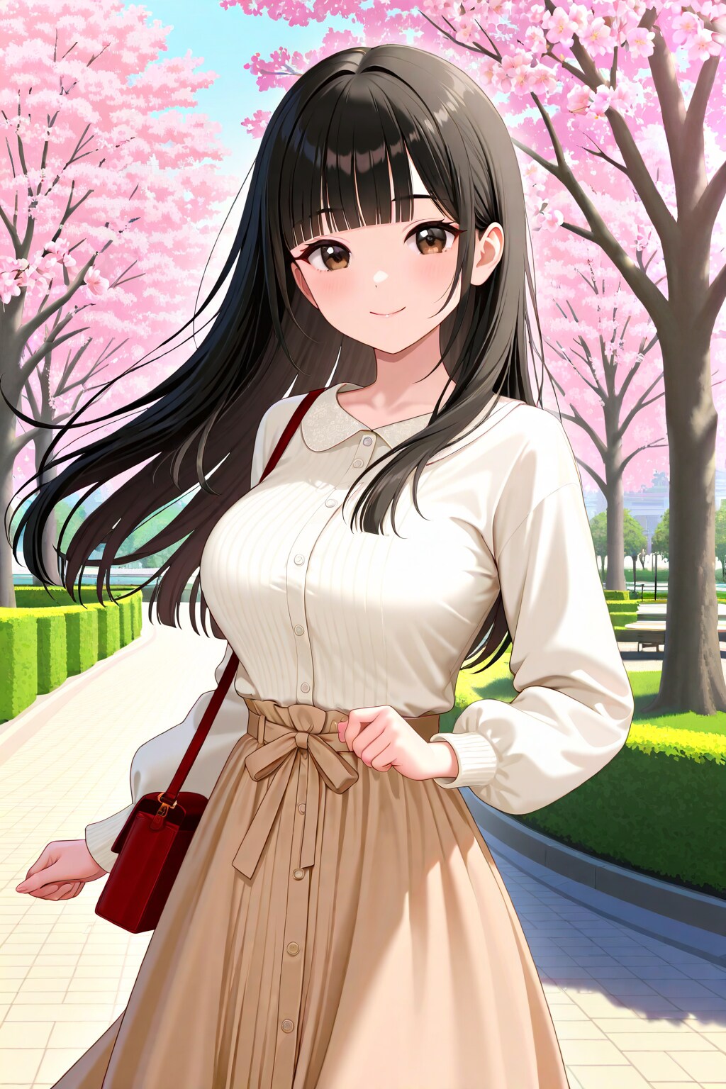 春コーデのサキちゃん