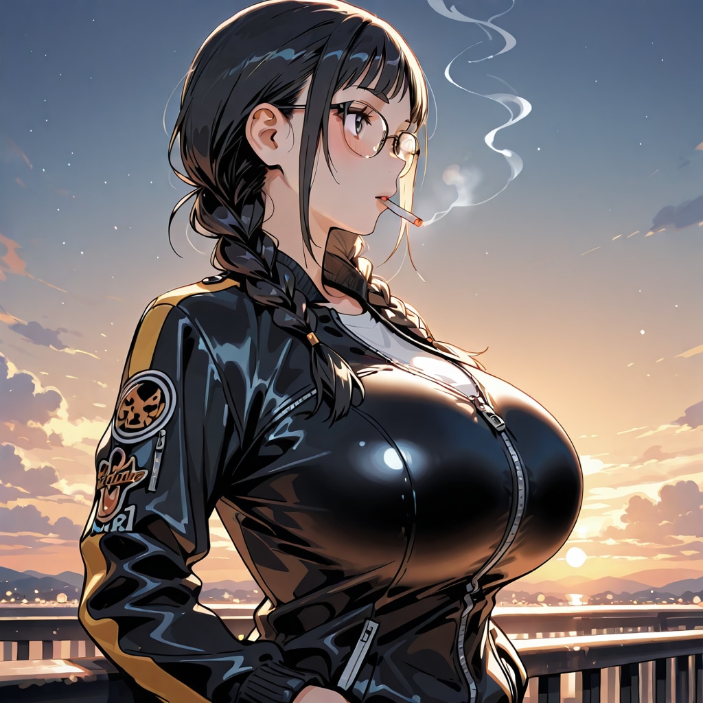 おさげ　タバコ | の人気AIイラスト・グラビア